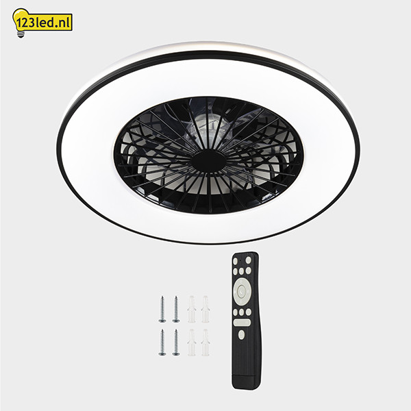 Plafondventilator met LED lamp | Ø 48.5 cm | 2000-4000K | Zwart | 63W LDR02466 - 8