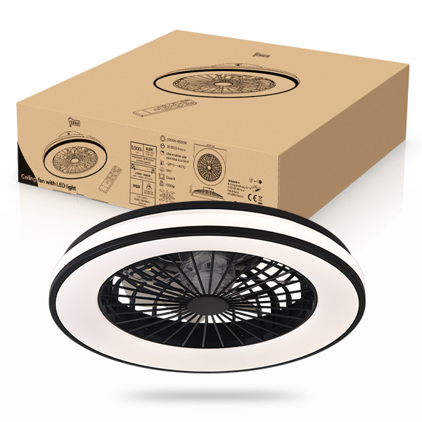 Plafondventilator met LED lamp | Ø 48.5 cm | 2700-6500K | Zwart | 63W LDR02466 - 1