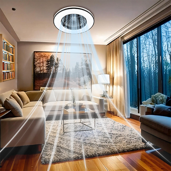 123led Plafondventilator met LED lamp | Ø 48.5 cm | 3000-6500K | Zwart/Wit | 48W  LDR06826 - 3