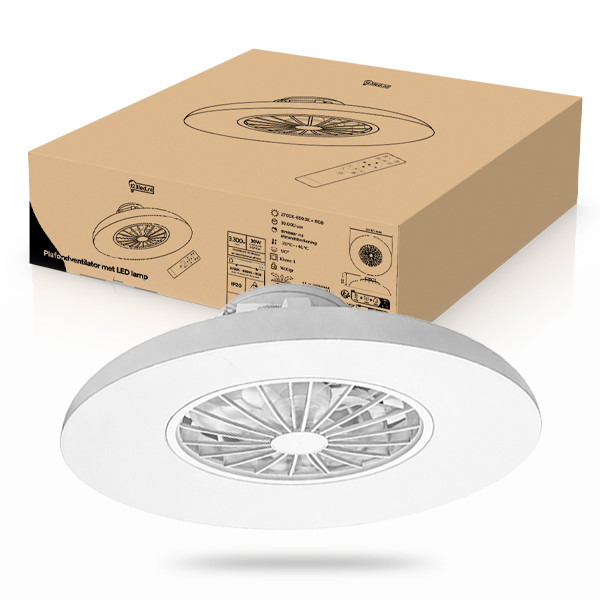 Plafondventilator met LED lamp | Ø 48.5 cm | RGB + 2700-6500K | Wit | 39W LDR02468 - 1