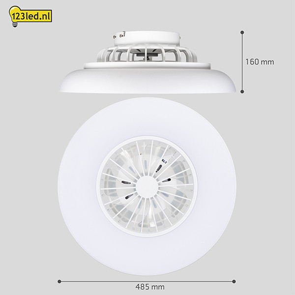 Plafondventilator met LED lamp | Ø 48.5 cm | RGB + 2700-6500K | Wit | 39W LDR02468 - 8