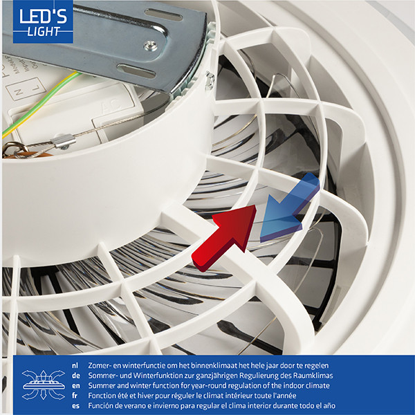 123led Plafondventilator met LED lamp | Ø 48 cm | 2000-4000K | Zwart | 55W  LDR06773 - 4