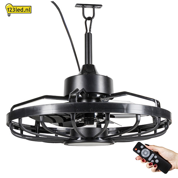 Plafondventilator met LED lamp | Ø 50.8 cm | 2000-4000K | IP44 | Zwart | 42W LDR02463 - 2