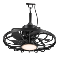123led Plafondventilator met LED lamp | Ø 50.8 cm | 2000-4000K | IP44 | Zwart | 42W  LDR06825