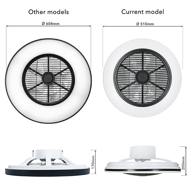 123led Plafondventilator met LED lamp | Ø 51 cm | 2000-4000K | 45W  LDR06700 - 2