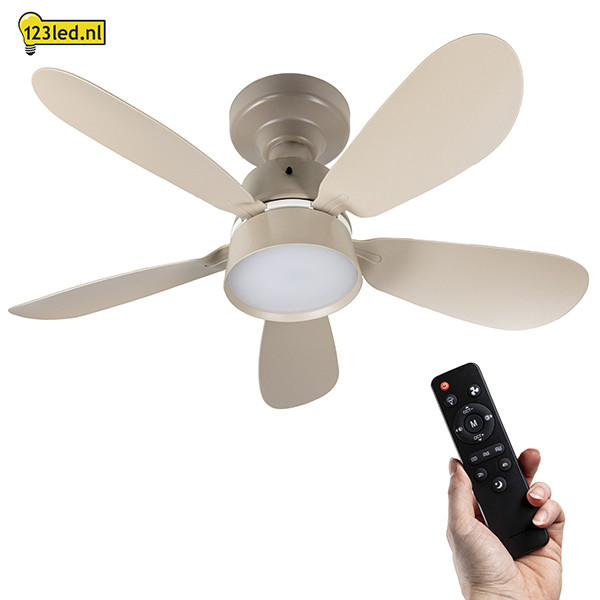 Plafondventilator met LED lamp | Ø 53 cm | 2200-6500K | Zandkleur | 25W LDR02465 - 2
