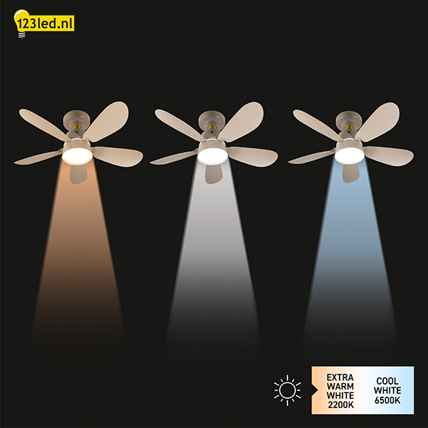 Plafondventilator met LED lamp | Ø 53 cm | 2200-6500K | Zandkleur | 25W LDR02465 - 4