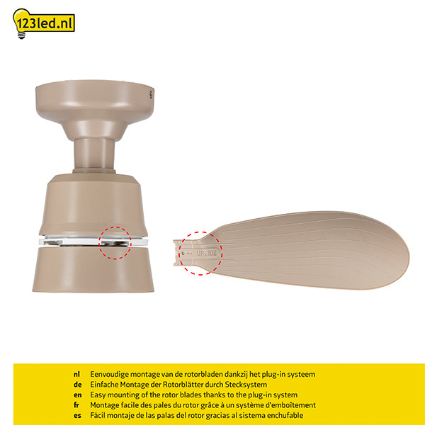 Plafondventilator met LED lamp | Ø 53 cm | 2200-6500K | Zandkleur | 25W LDR02465 - 5