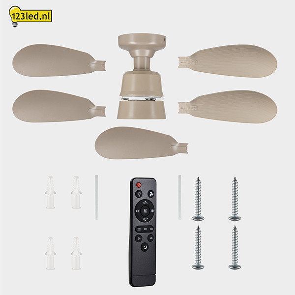 Plafondventilator met LED lamp | Ø 53 cm | 2200-6500K | Zandkleur | 25W LDR02465 - 8