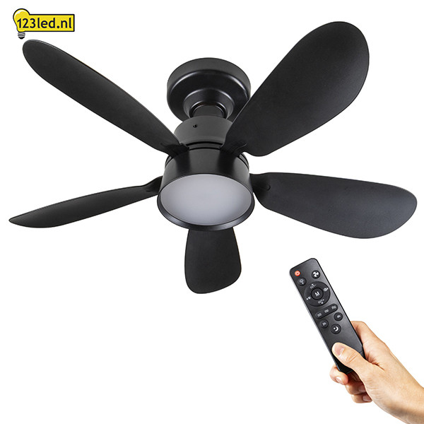 Plafondventilator met LED lamp | Ø 53 cm | 2200-6500K | Zwart | 25W LDR02464 - 2