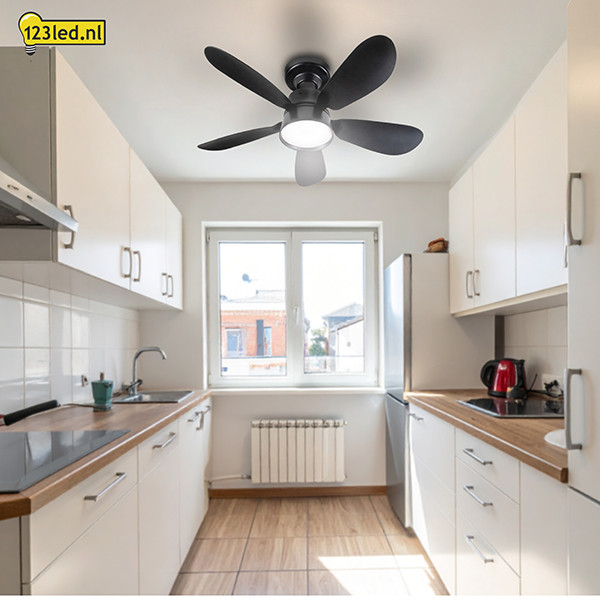 Plafondventilator met LED lamp | Ø 53 cm | 2200-6500K | Zwart | 25W LDR02464 - 3