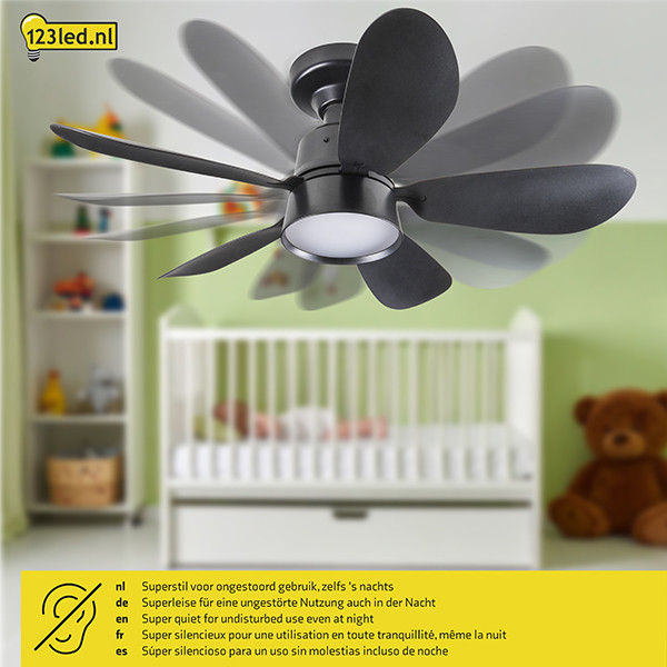 Plafondventilator met LED lamp | Ø 53 cm | 2200-6500K | Zwart | 25W LDR02464 - 5