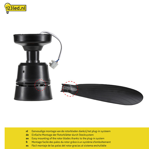 Plafondventilator met LED lamp | Ø 53 cm | 2200-6500K | Zwart | 25W LDR02464 - 6