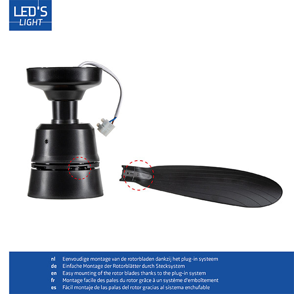 123led Plafondventilator met LED lamp | Ø 53 cm | 3000-6500K | Zwart | 25W  LDR06824 - 5