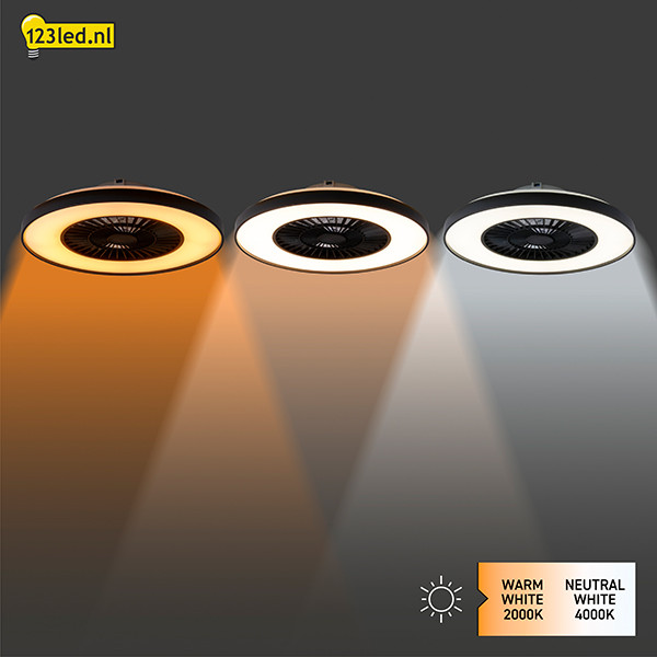 Plafondventilator met LED lamp | Ø 60.4 cm | 2000-4000K | Zwart | 52W LDR02462 - 4