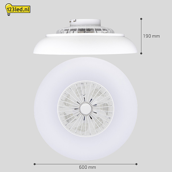 Plafondventilator met LED lamp | Ø 60 cm | RGB + 2700-6500K | Wit | 54W LDR02469 - 8