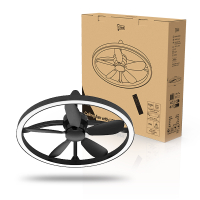 Plafondventilator met LED lamp | Ø 61.3 cm | 2200-6500K | Zwart | 27W LDR02467