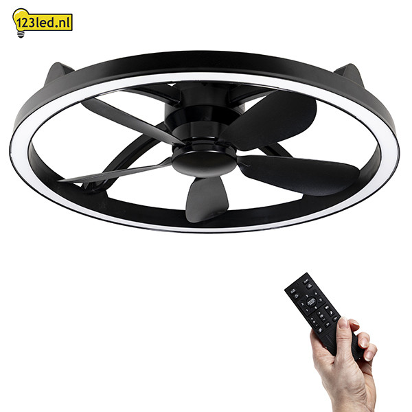 Plafondventilator met LED lamp | Ø 61.3 cm | 2200-6500K | Zwart | 27W LDR02467 - 2