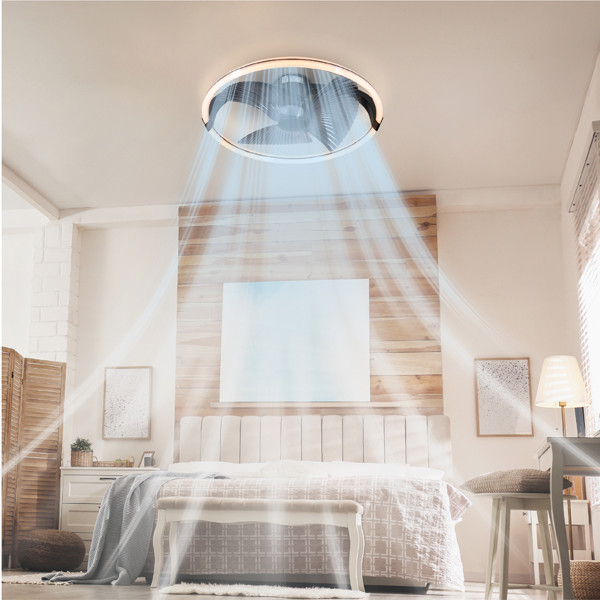 123led Plafondventilator met LED lamp | Ø 73.6 cm | 2000-4000K | Zwart | 65W  LDR06807 - 3