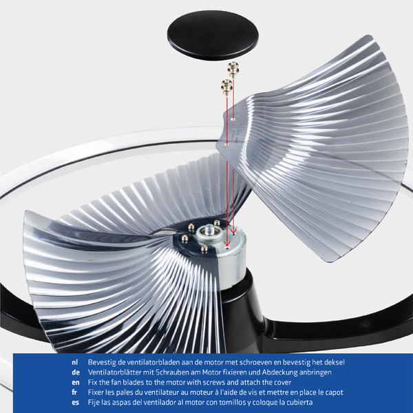 123led Plafondventilator met LED lamp | Ø 73.6 cm | 2000-4000K | Zwart | 65W  LDR06807 - 9