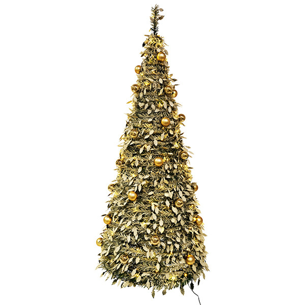 Pop up kerstboom 1.80 meter | Warm wit | 150 lampjes | Champagne goud LKO00873 - 1