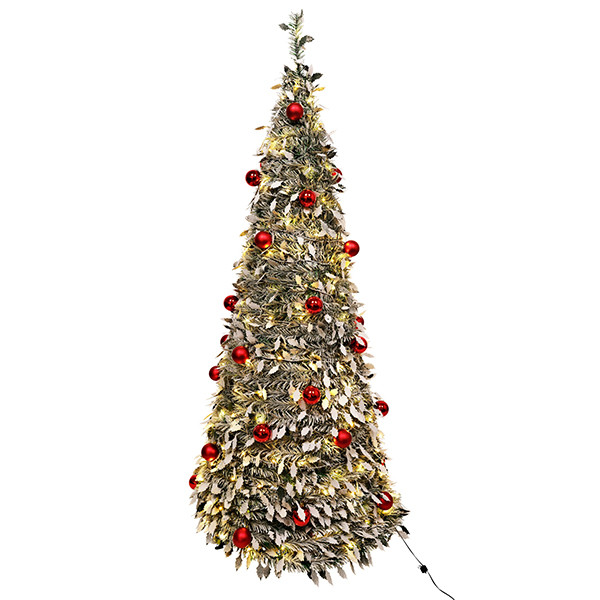 Pop up kerstboom 1.80 meter | Warm wit | 150 lampjes | Rood LKO00874 - 1
