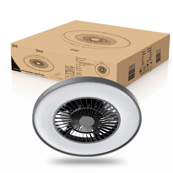 Slimme plafondlamp met ventilator | Ø 60.4 cm | RGB + 2000K-4000K | Zwart | 52W LDR02461 - 1