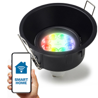 123led Smart inbouwspot GU10 | Rond | Diep | Geschikt voor Philips Hue (Zwart, IP20, 1 stuk)  LDR08095