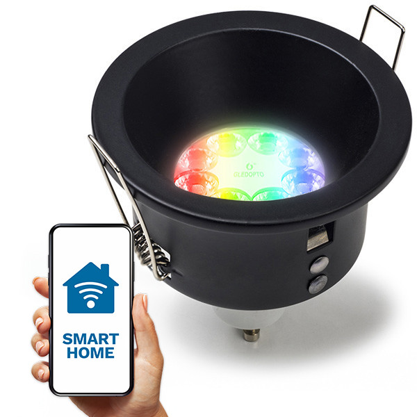 123led Smart inbouwspot GU10 | Rond | Diep | Geschikt voor Philips Hue (Zwart, IP65, 1 stuk)  LDR08109 - 1