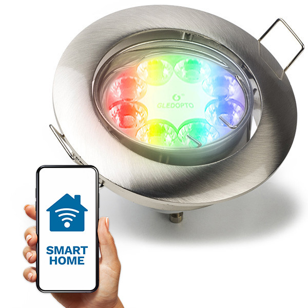 123led Smart inbouwspot GU10 | Rond | Geschikt voor Philips Hue (Nikkel, IP20, 1 stuk)  LDR08090 - 1