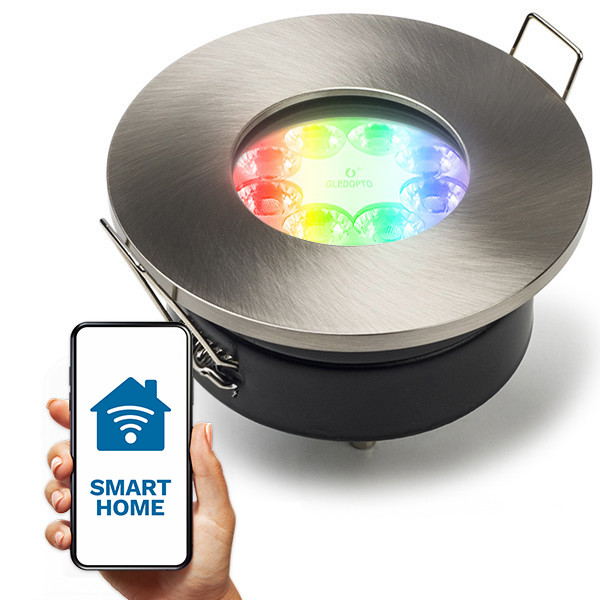 123led Smart inbouwspot GU10 | Rond | Geschikt voor Philips Hue (Nikkel, IP65, 1 stuk)  LDR08104 - 1