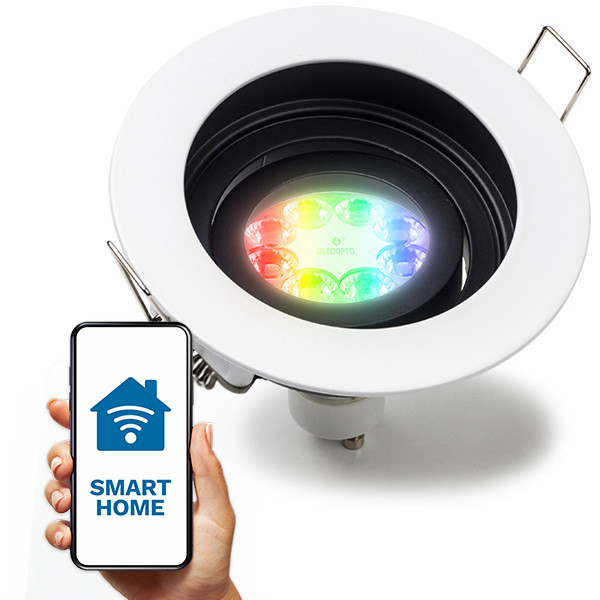 123led Smart inbouwspot GU10 | Rond | Geschikt voor Philips Hue (Zwart/Wit, IP20, 1 stuk)  LDR08098 - 1