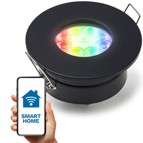 123led Smart inbouwspot GU10 | Rond | Geschikt voor Philips Hue (Zwart, IP65, 1 stuk)  LDR08103 - 1