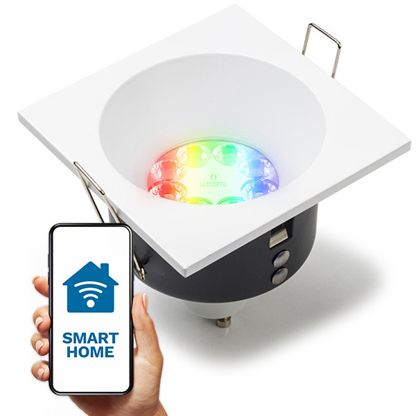123led Smart inbouwspot GU10 | Vierkant | Diep | Geschikt voor Philips Hue (Wit, IP65, 1 stuk)  LDR08110 - 1