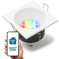 123led Smart inbouwspot GU10 | Vierkant | Diep | Geschikt voor Philips Hue (Wit, IP65, 1 stuk)  LDR08110