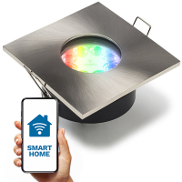 123led Smart inbouwspot GU10 | Vierkant | Geschikt voor Philips Hue (Nikkel, IP65, 1 stuk)  LDR08107