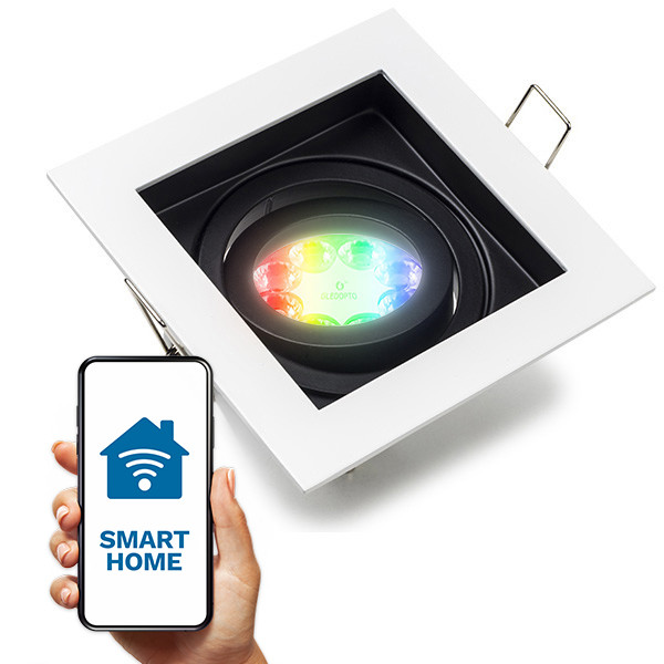 123led Smart inbouwspot GU10 | Vierkant | Geschikt voor Philips Hue (Zwart/Wit, IP20, 1 stuk)  LDR08099 - 1