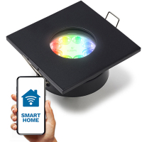 123led Smart inbouwspot GU10 | Vierkant | Geschikt voor Philips Hue (Zwart, IP65, 1 stuk)  LDR08106