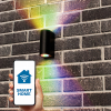 Smart up-down wandlamp GU10 | Zwart | Santa Barbara | IP44