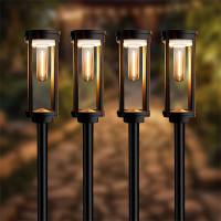 123led Solar lantaarn | Lavenham | 50 lumen | Zwart | 4 stuks  LDR09431