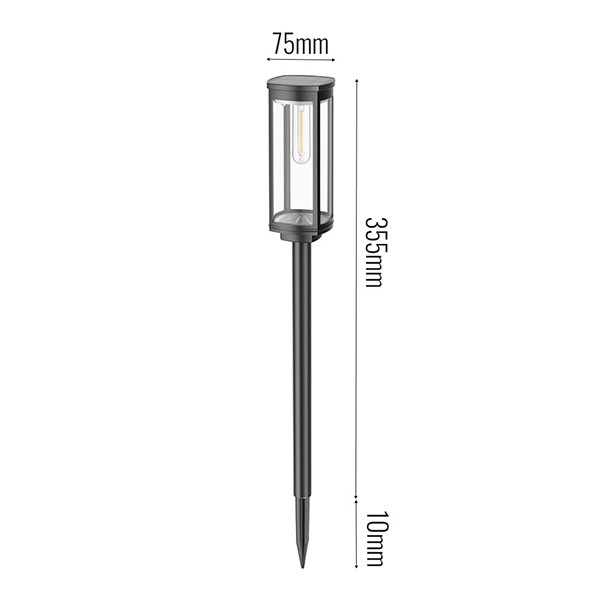 123led Solar lantaarn | Lavenham | 50 lumen | Zwart | 4 stuks  LDR09431 - 4