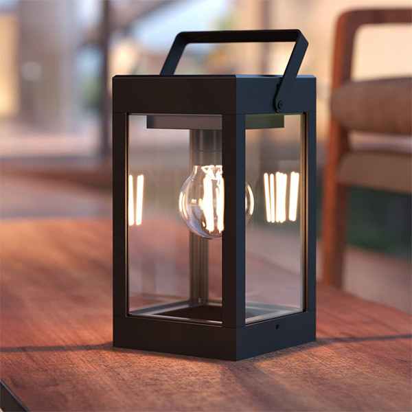 123led Solar lantaarn met sensor | Grosvenor | Zwart  LDR09424 - 2
