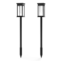 123led Solar lantaarn met sensor | Lakeside | 50 lumen | Zwart | 2 stuks  LDR09430