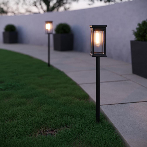123led Solar lantaarn met sensor | Lakeside | 50 lumen | Zwart | 2 stuks  LDR09430 - 2