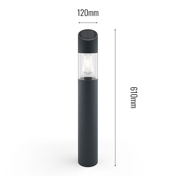 123led Solar lantaarn met sensor | Regent | 50 lumen | Zwart  LDR09435 - 2