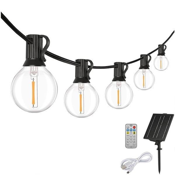 123led Solar lichtsnoer 30 meter | Kogel G40 | 2700K | 50 lampjes | 24V  LDR08594 - 1