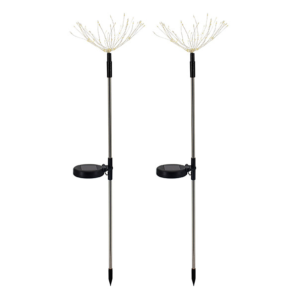 123led Solar priklamp | Firework | 3000K | 82 cm hoog | 2 stuks  LDR06690 - 1