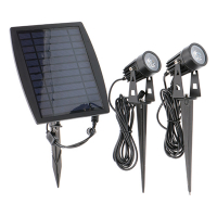 123led Solar prikspots | Hollywood | Zwart | 3000K | 1.5W | 2 stuks  LDR01331