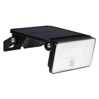 123led Solar schijnwerper met sensor | 1000 lumen | 4000K | IP54 | Zwart  LDR06763