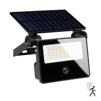 123led Solar schijnwerper met sensor | 4000K | IP54 | Zwart | 4.4W  LDR06799